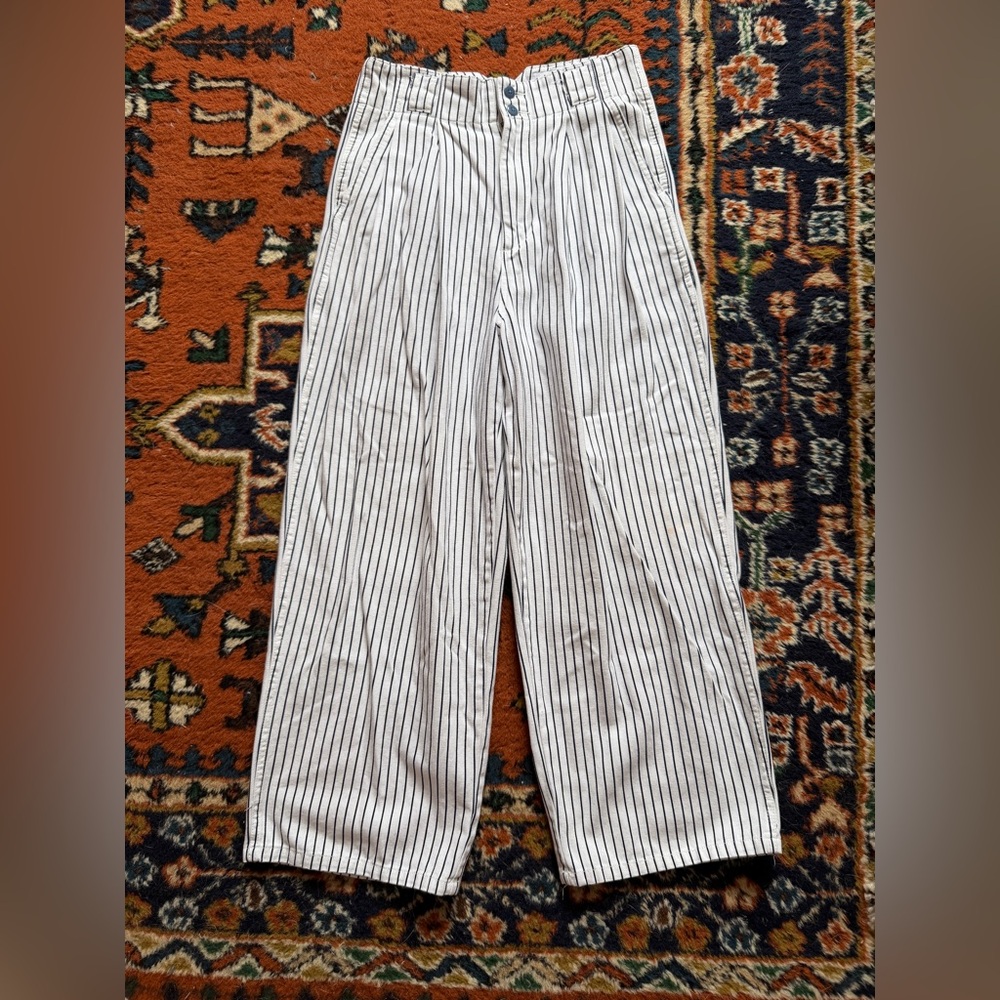 UO Mack Striped Pleated High-Waisted Trouser Pant - Picture 6 of 15
